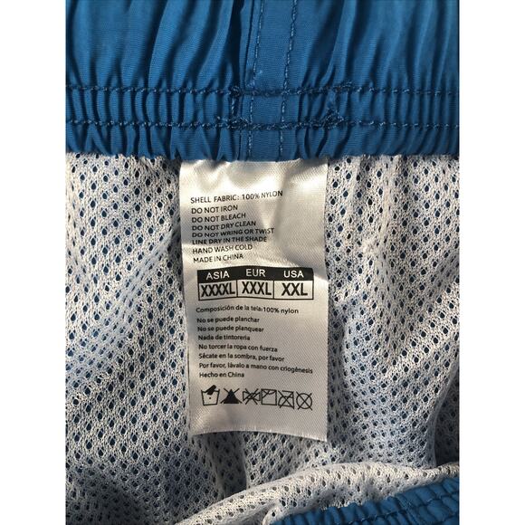 SILKWORLD Men's Swim Trunks Quick Dry Beach Shorts w/Pockets Blue Size US XXL - Picture 8 of 8